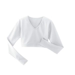 Bodywrappers White V-Neck Midriff Cheer Bodysuit